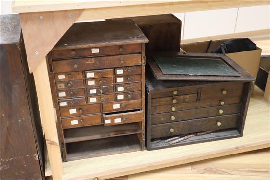 Five chests of furniture restorers accessories